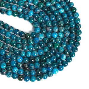 Genuine Natural Blue Apatite Loose Beads Round 6MM 8MM