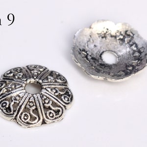 20 Pcs Bead Caps Spacers End Cap DIY Jewelry Making Antique Silver Tone ...