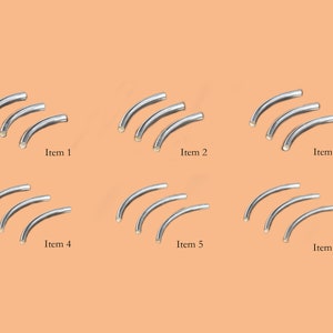 4 Pcs 3MM Thickness Curved Tube 925 Sterling Silver DIY Jewelry Making