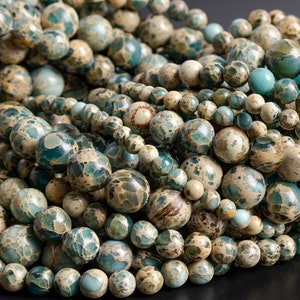 Green Sea Sediment Imperial Jasper Loose Beads Round Shape 4mm 6mm 8mm 10mm