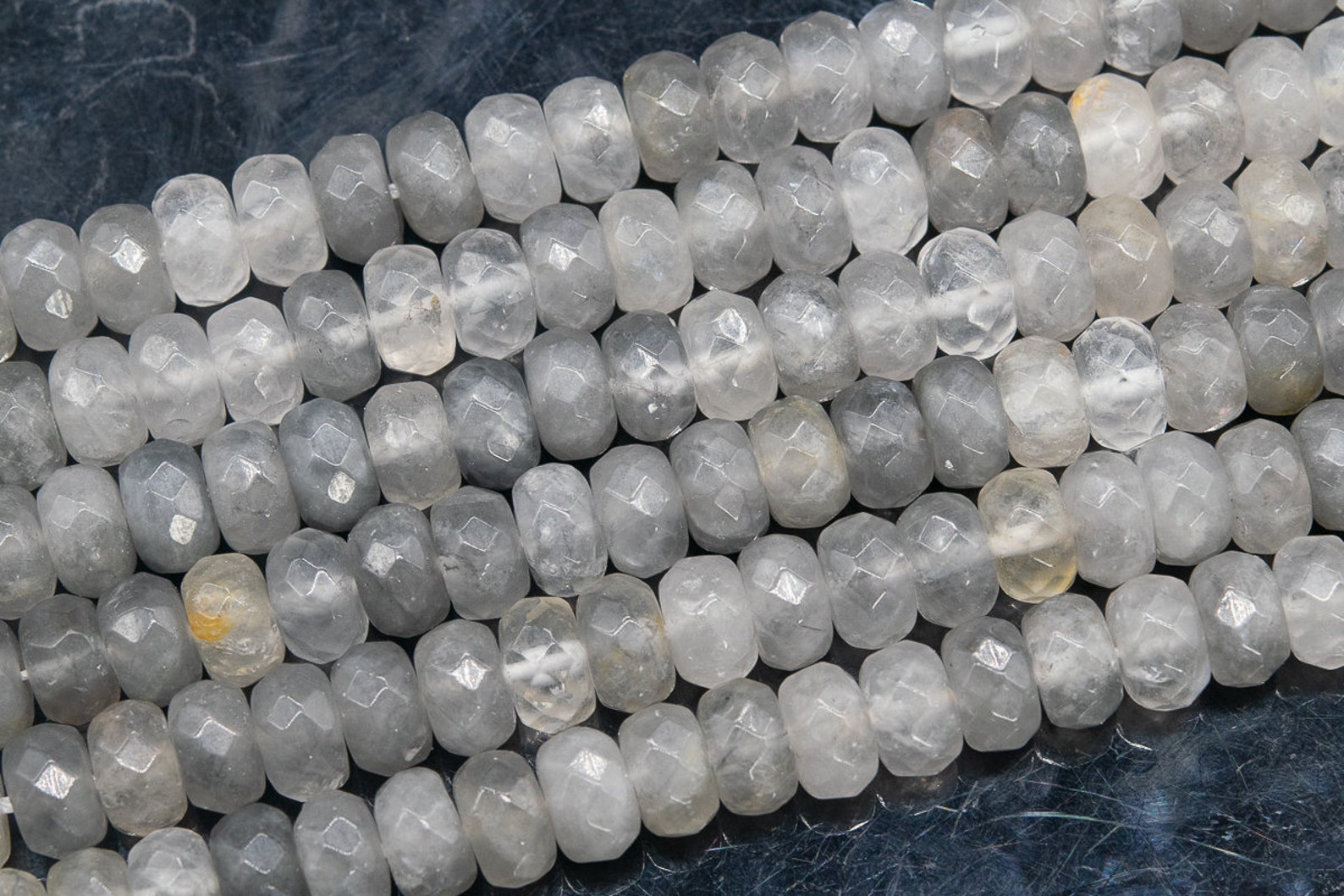 Genuine Natural Gray Crystal Quartz Loose Beads Faceted Etsy