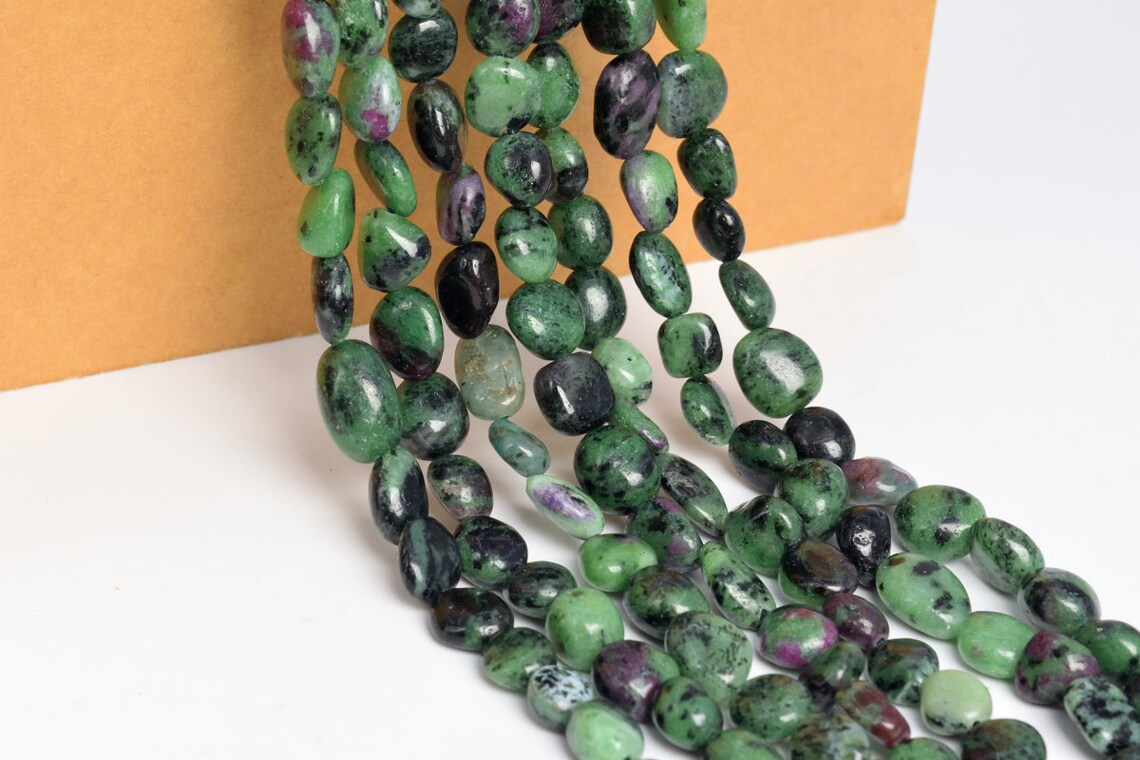 15" Strand Natural Faceted Green Ruby Zoisite Round Beads – 6/8/10/12mm, Opaque