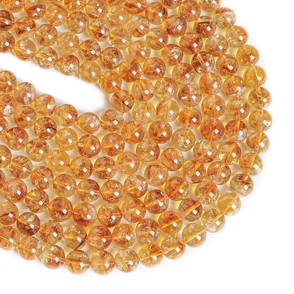 2 Rangs De Perles En Citrine Jaune Pour Créations Bijoux - 141,5 Carats - Neuf Avec étiquettes