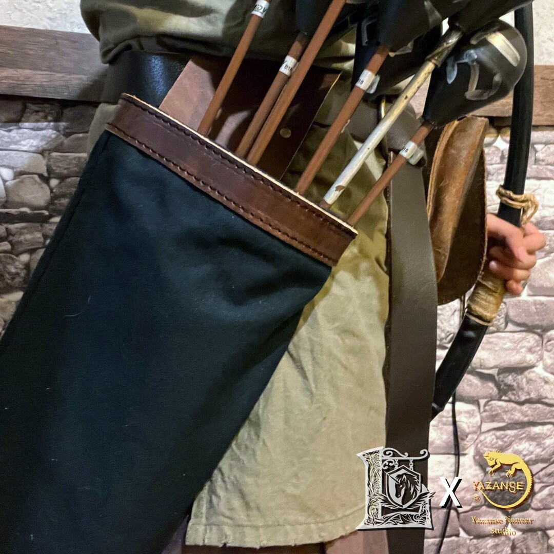Soft Quivers/lightweight Quiver/larp/leather/cloth/black/brown/archer