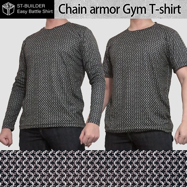 LARP Easy Battle Shirt: Chain mail Gym T-Shirt LARP/Cosplay/Chain armor [ST-builder]