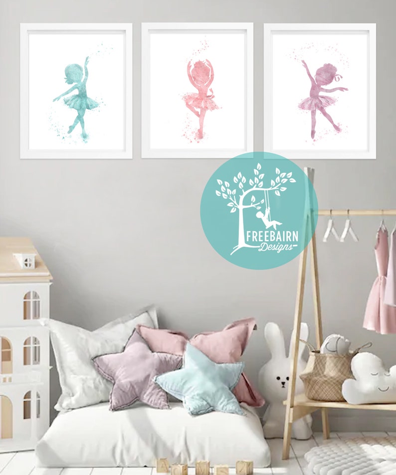 Ballerina Printable Wall Art Ballerina Print Set Ballerina Print Set of 3 Ballerina Prints for Nursery room decor dance
