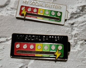 Enamel Brooch - My Social Battery - Moodtracker