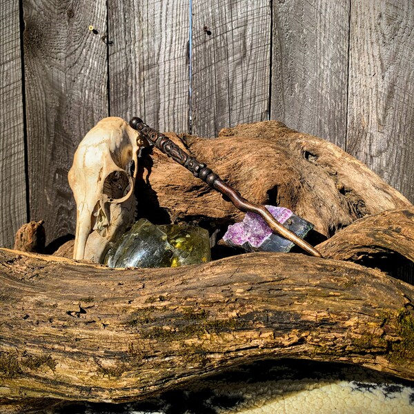 Handcrafted Magic Wand Created From Solid Black Cherry. 13 inches in length