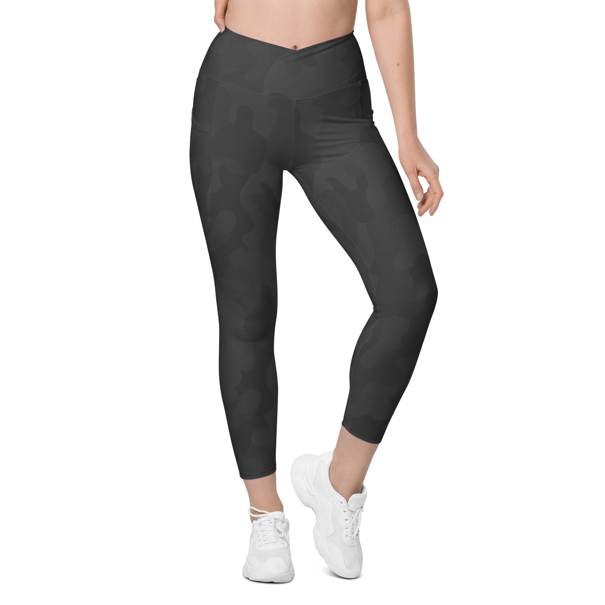 Black Gray Camo Leggings Black Gray 