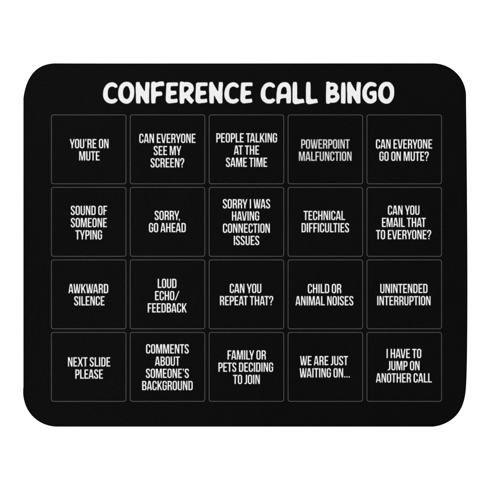 Conference Call Bingo Mouse Pad Funny Video Meeting Work / - Etsy Denmark Conference Call Bingo Mouse Pad Funny Video Meeting Work / - Etsy Denmark