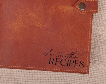Personalized Leather Recipe Journal – Handmade Family Cookbook - Mother’s Day Gift