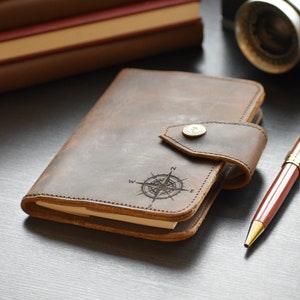 Personalized Travel Wallet, Leather Travelers Notebook, Passport Holder, Field Notes Holder018 image 1