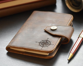 Personalized Travel Wallet, Leather Travelers Notebook, Passport Holder, Field Notes Holder#018