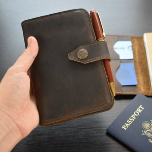 Personalized Travel Wallet, Leather Travel Journal, Field Note Holder, Personalized Passport Holder #018
