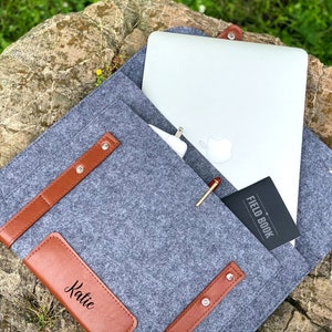 Sac d’ordinateur portable 13in 14in personnalisé, étui Macbook Pro 13in en cuir végétalien, étui Macbook Air 13in #029