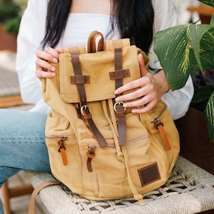 Personalized Canvas Backpack, Custom Laptop Backpack