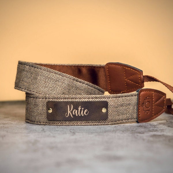 Personalized Camera Strap, Vegan Leather Neck Strap, Photographer Gift, Travel Gift, Valentine's Day Gift