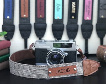 Vegan Crossbody Camera Strap, Custom Logo Cute Camera Strap, Traveler Gift, Personalized Gifts, Gift for her, Photo Gift