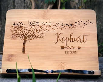 Personalized Cookbook Stand, Recipe Book Holder, Mother's Day Gift, Book Lover Gift, Home Decor, Gift for Mom