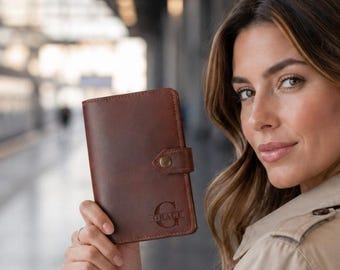 Couverture de carnet de voyage en cuir personnalisée, Porte-ordinateur portable de poche rechargeable, Carnet de voyage personnalisé, Cadeau pour les voyageurs