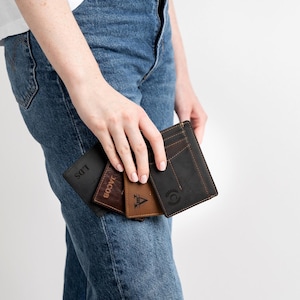 Leather wallet, personalized wallet