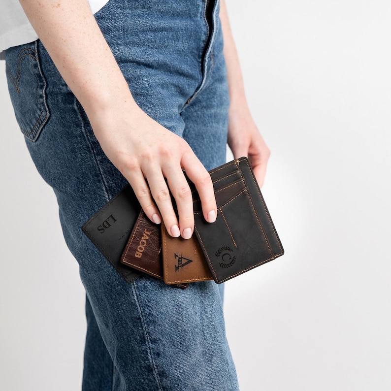 Leather wallet, personalized wallet