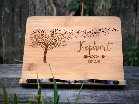 Personalized Cookbook Stand, Recipe Book Holder, Mother's Day Gift, Book Lover Gift, Home Decor, Gift for Mom