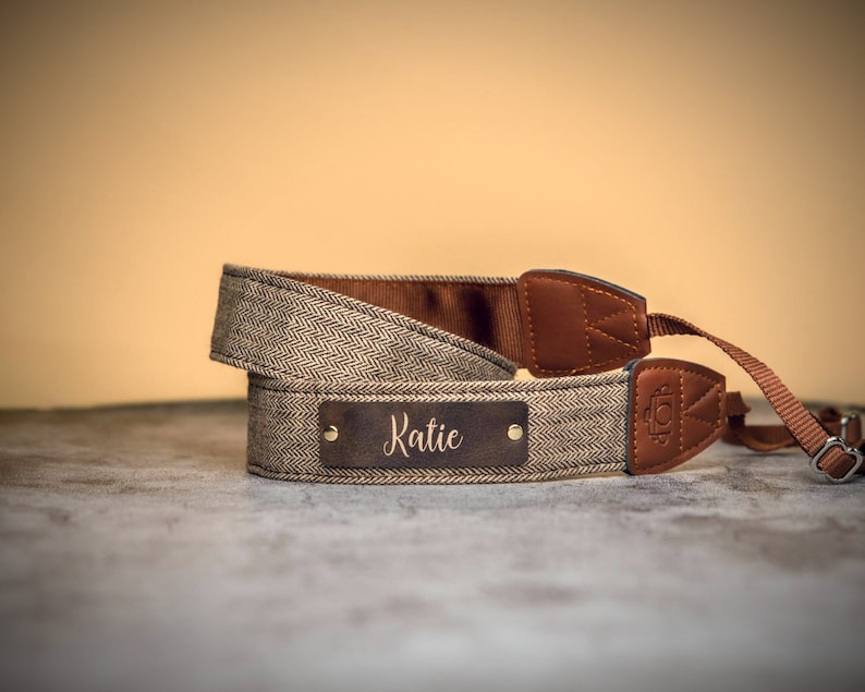 Personalized Camera Strap, Vegan Leather Neck Strap, Photographer Gift, Travel Gift, Valentine's Day Gift image 1