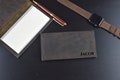 Personalized Leather Checkbook Cover, Leather Checkbook Holder, Leather Checkbook Cover, Personalized Gift, Check Holder, #003 LTHR