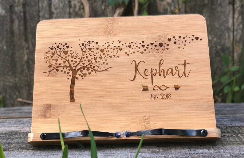 Personalized Book Stand Custom Wooden Cookbook Stand Recipe Etsy