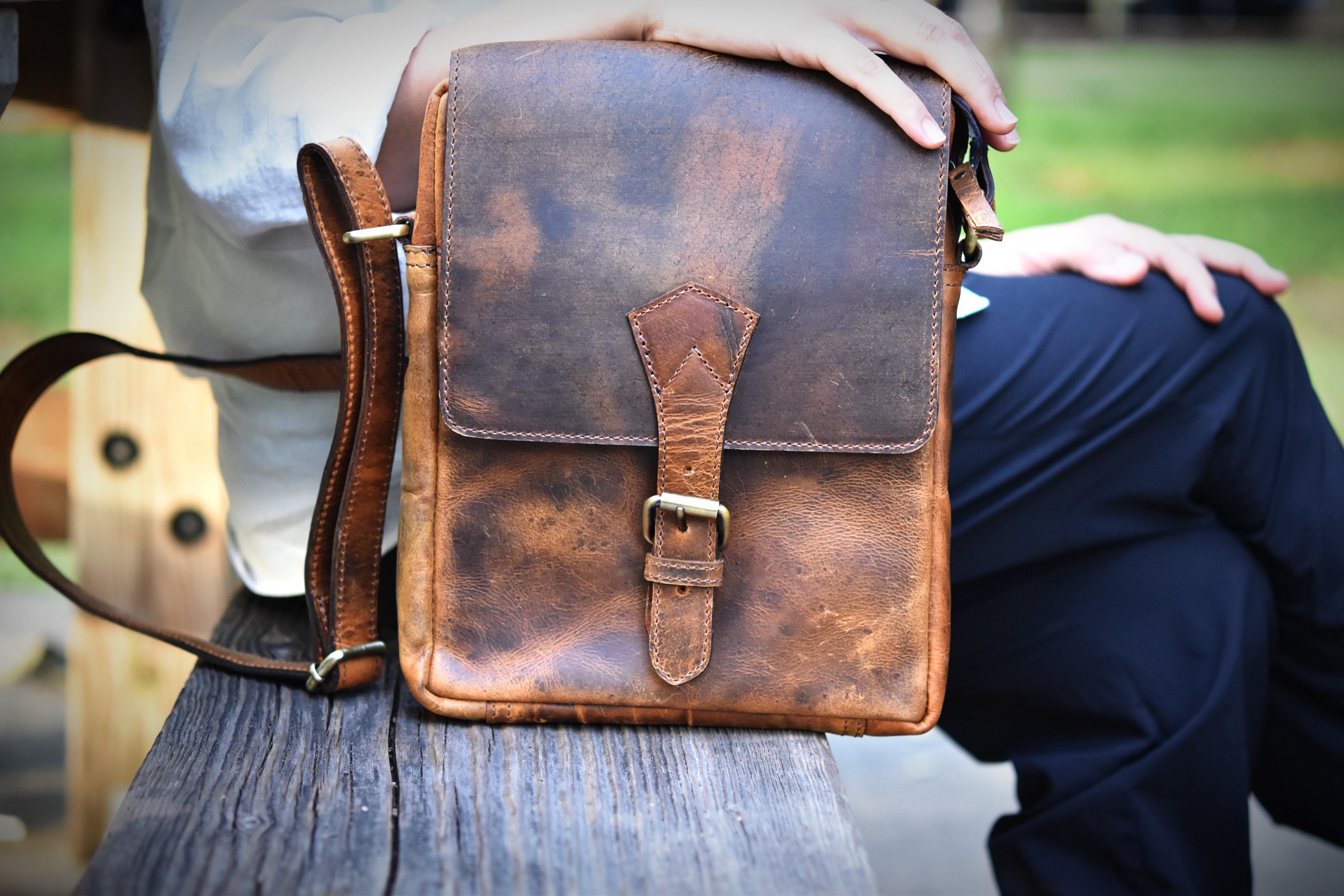 Leather satchel