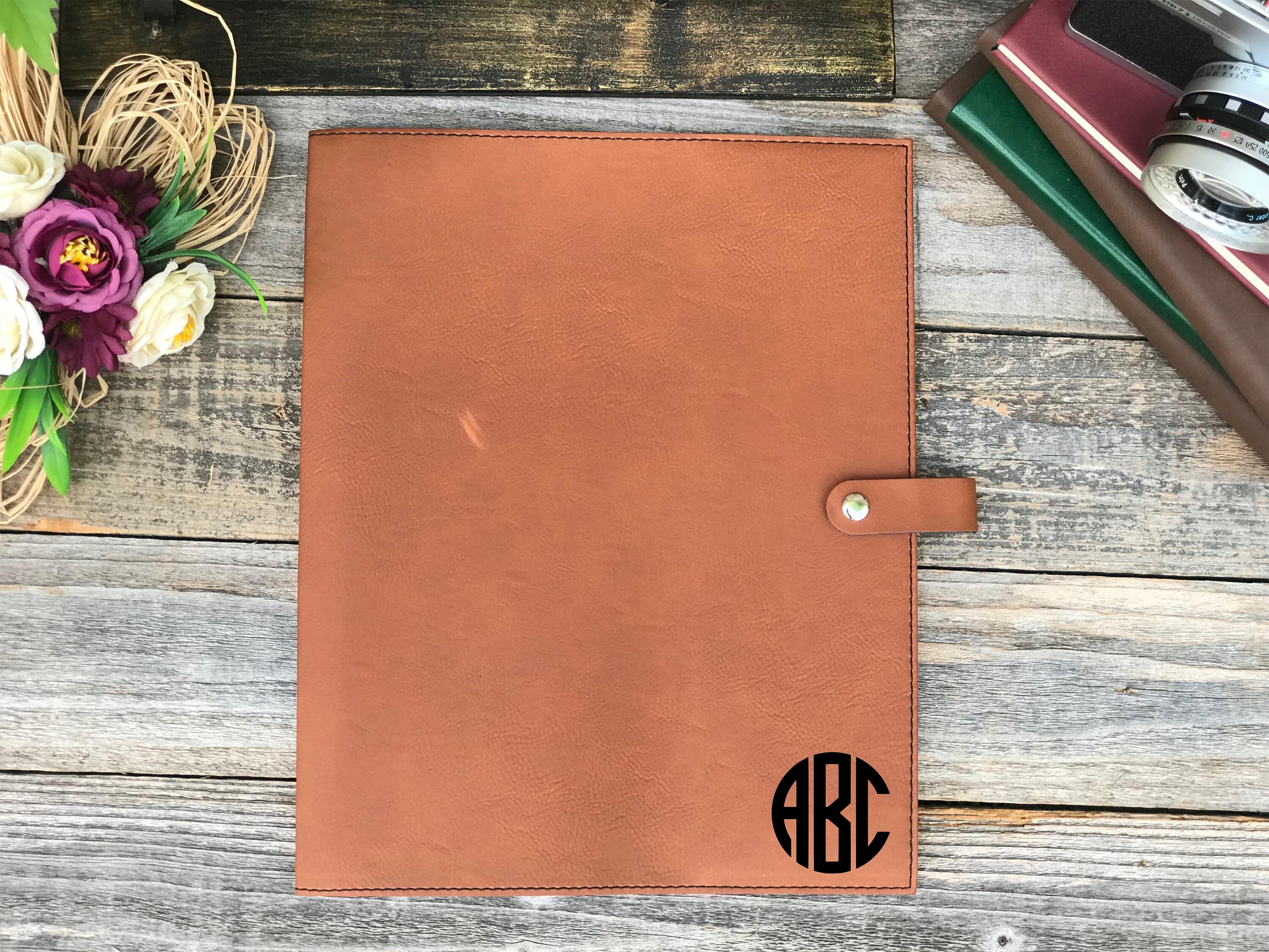 Personalized Vegan Leather Notebook Journal Cover Rustic Etsy