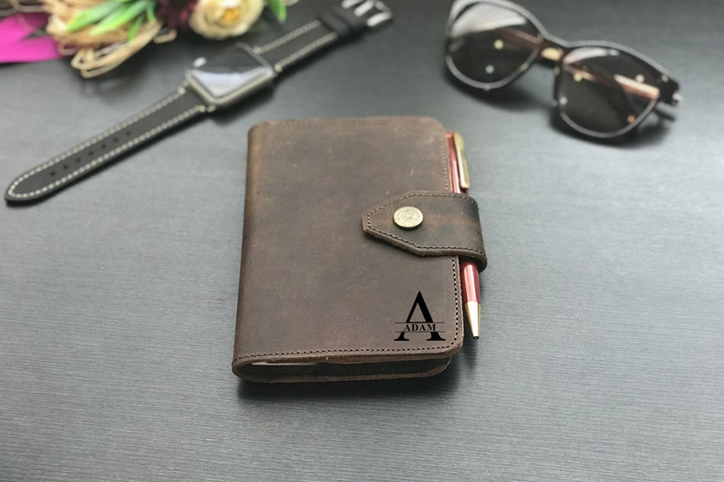 Personalized Travel Wallet, Leather Travelers Notebook, Passport Holder, Field Notes Holder018 image 3