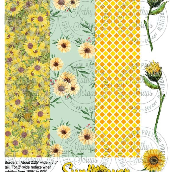 Sunflowers 02 -Paper pieces (goes with Sunflowers 01 & 03)