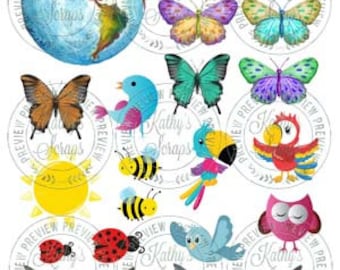 Birds, Butterflies, Hummers and the Earth stickers