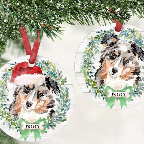 Personalized Australian Shepherd Ornament Australian Shepherd Etsy