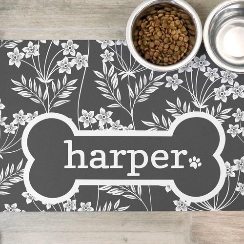 Mosaic Tile Print Personalized Pet Placemat / Custom Dog Bowl Etsy