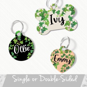 Ivy Dog Tag, Ivy Leaf Dog Tag for Dogs, Tag for Girl or Boy Dog, Ivy Cat Tag, Personalized Pet ID Tag for Dog