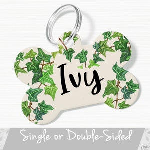 Engraved Pet ID Tag for Dog and Cat, Ring Dog Tag, Single Sided