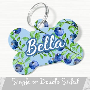 Blueberry Dog Tag, Blue Dog Tag, Personalized Dog Tag for Dog, Berry Pet Tag, Blue Berry Pet Tag, Cute Pet ID Tag, Fruit Dog Tag