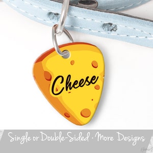 Cheese Pet ID Tag, Food Dog Tag, Personalized Pet ID Tag for Dog, Small Dog Tag, Cheese Cat Tag, Custom Dog Tag