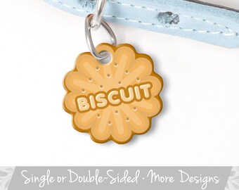 Biscuit Pet Tag, Biscuit Cookie Dog Tag, Food Dog Tag, Cat Tag, Custom Dog Tag, Pet ID Tag, Cat ID Tag, Dog Tag for Dog Collar