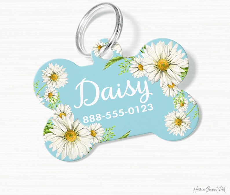 Daisy Pet ID Tag Double Sided Daisy Dog Tag for Dog ID Tag Etsy