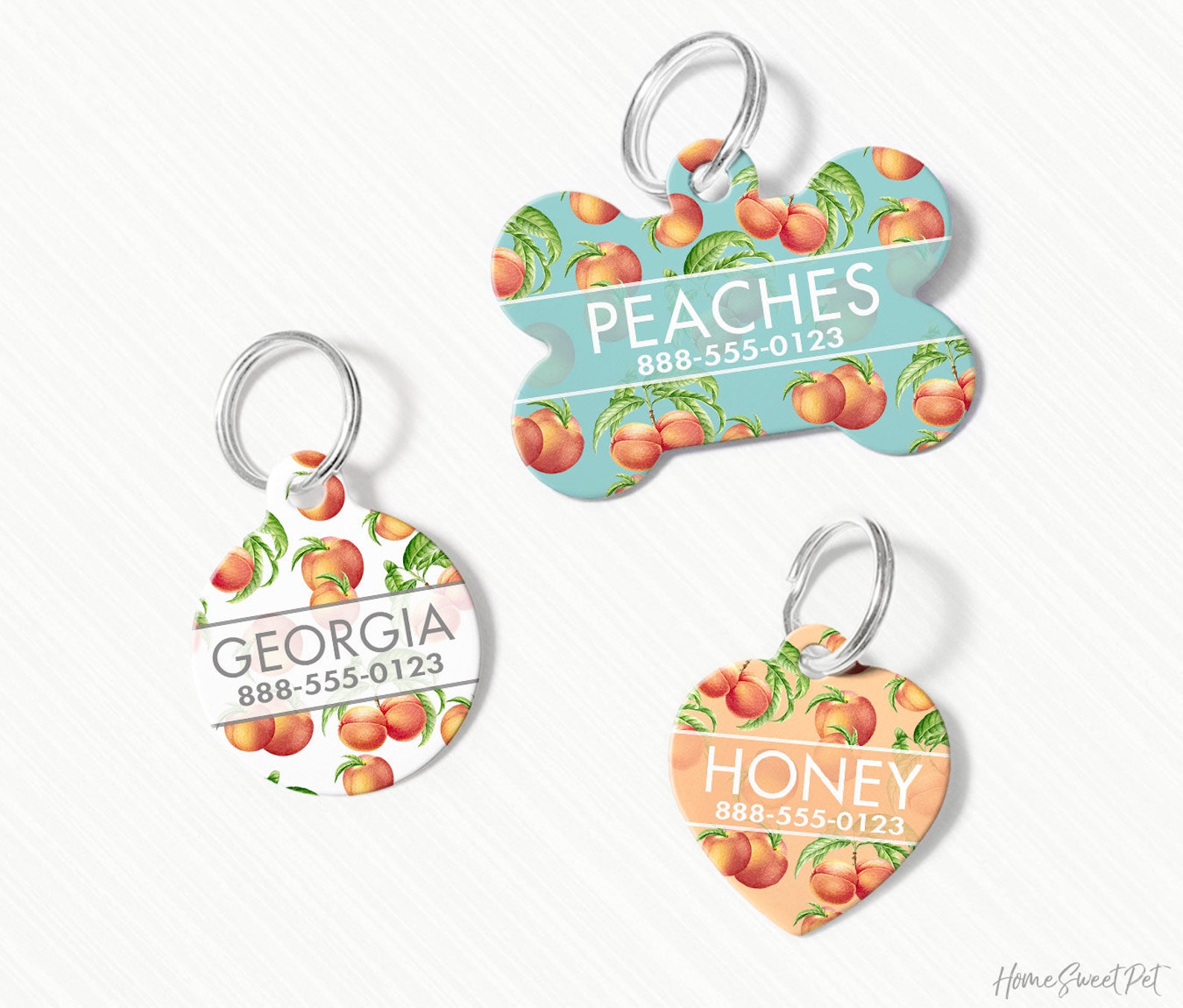 Peach Dog Tag Aqua Dog Tag Personalized Dog Tag for Dog Etsy