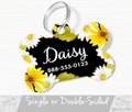 Daisy Dog Tag, Yellow Daisies Dog Tag Personalized Dog Tag for Dog, Yellow Daisies Dog Tag Floral Pet Tag Bone Shape Daisy Floral Dog Tag product logo