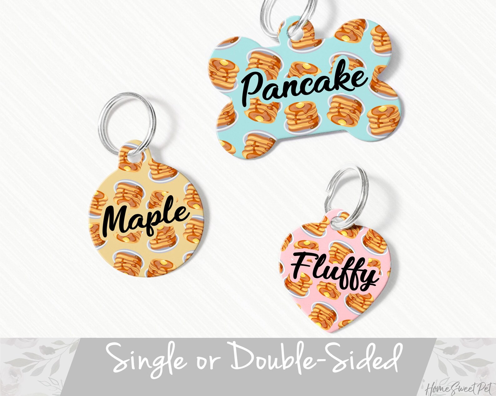 Pancake Dog Tag Cute Dog Tag for Dogs Pancake Cat Collar Etsy