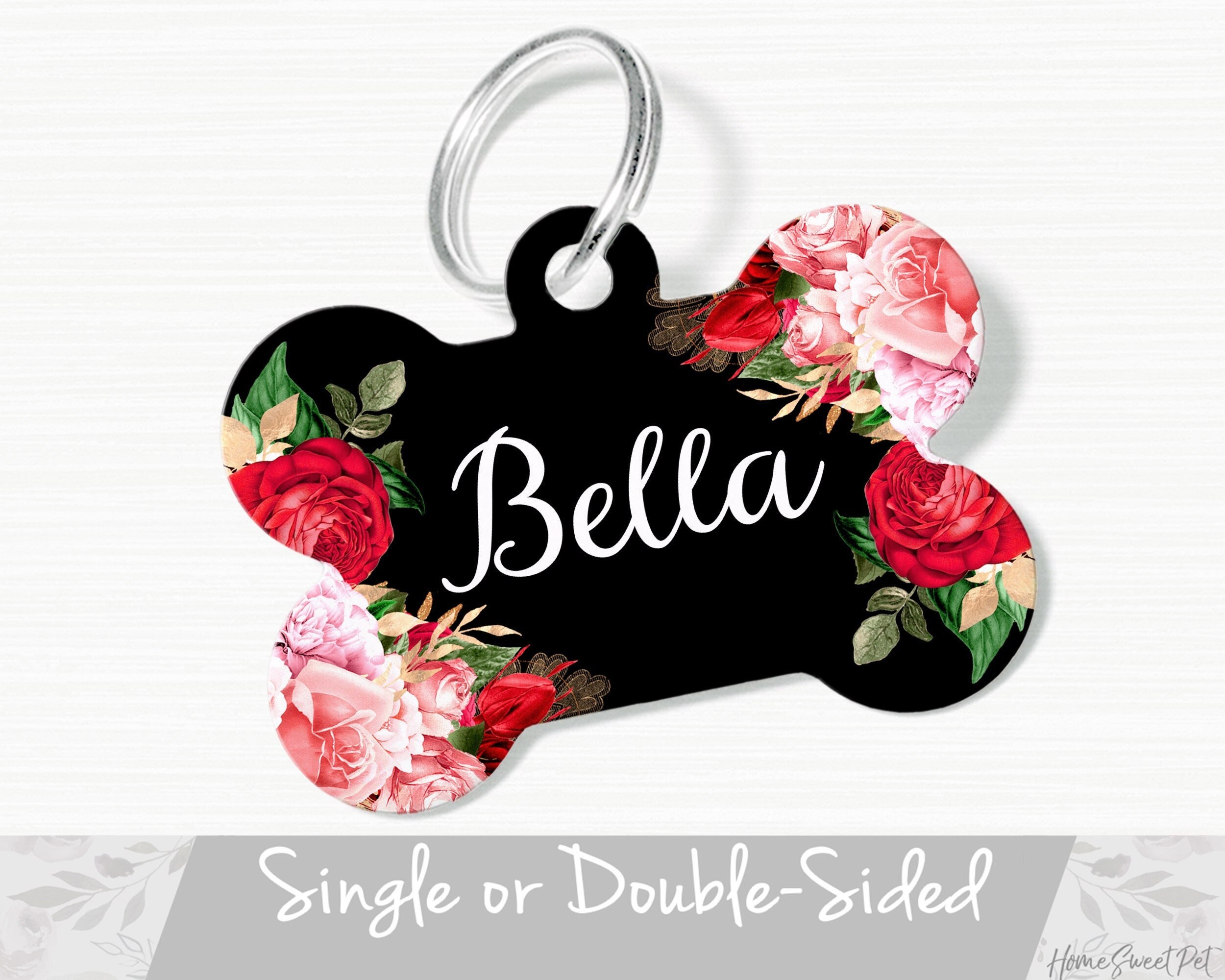 Rose shaped dog tag cheap