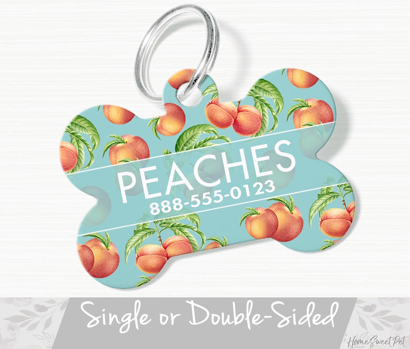 Peach Dog Tag Aqua Dog Tag Personalized Dog Tag for Dog Etsy