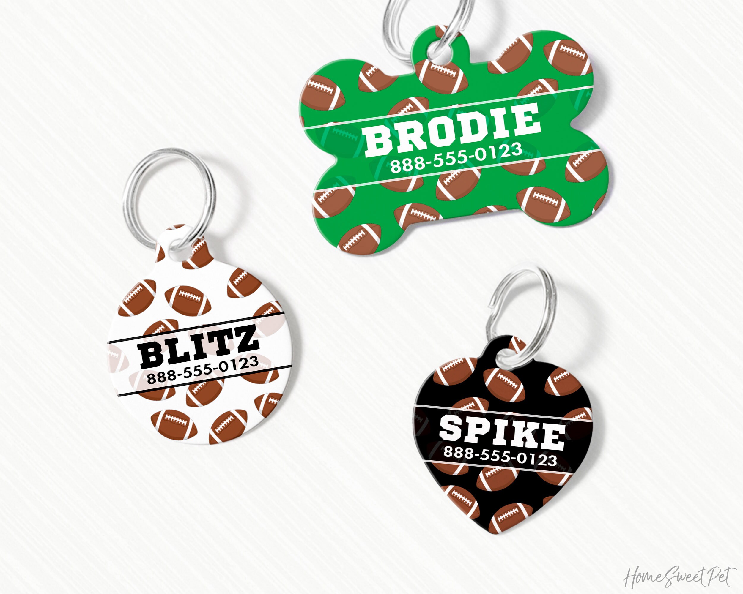Football Dog Tag for Dog Football Pet Tag Personalized Pet Etsy