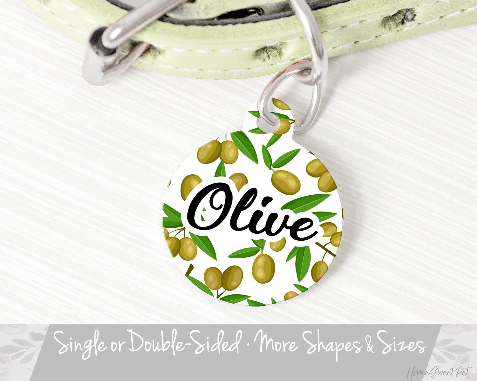 Green Olive Dog Tag Olive Cat Tag Custom Dog Tag Olive Dog Etsy